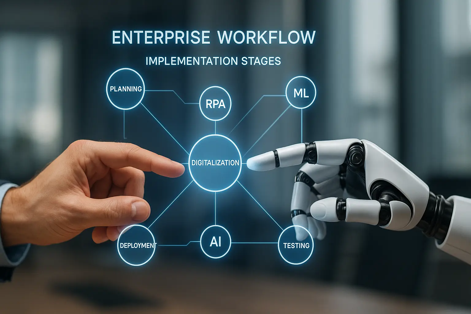 Illustration for Hyperautomation in 2024: Step-by-Step Enterprise Workflow Implementation Guide