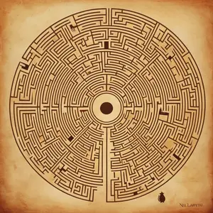 Complex technological labyrinth with multiple pathways, representing the challenges and decisions in building production-ready AI solutions