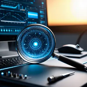 Magnifying glass revealing hidden bias patterns within an AI system with repair tools nearby, symbolizing the detection and correction of algorithmic bias