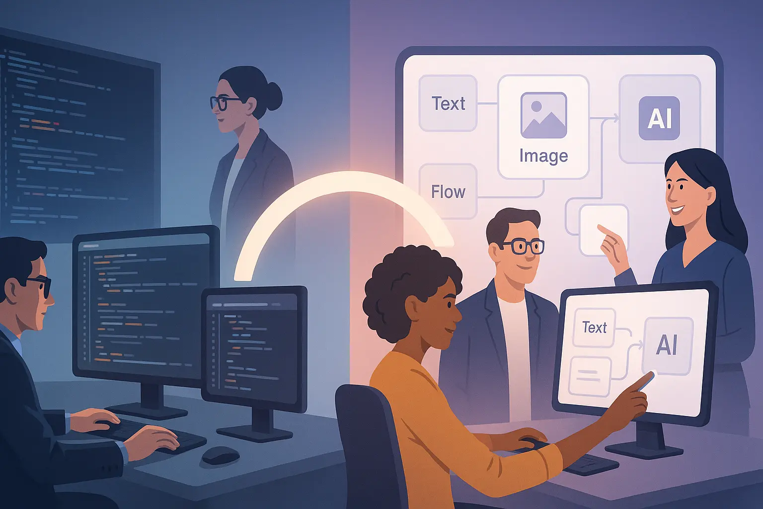 Illustration for How to Build an AI Center of Excellence with No-Code Platforms in 2024